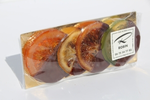 Tranches d'agrumes chocolat par 4